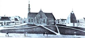The Church and market place of Jever in 1834. Click to see a larger picture