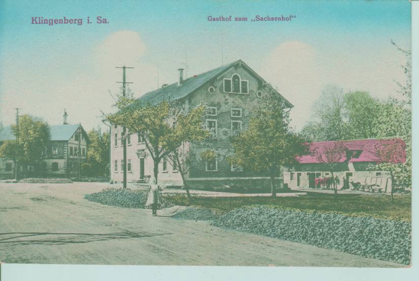Photo of the home of Carl Ernst Adolf Mahn in Klingenberg, Sachsen (circa 1910)